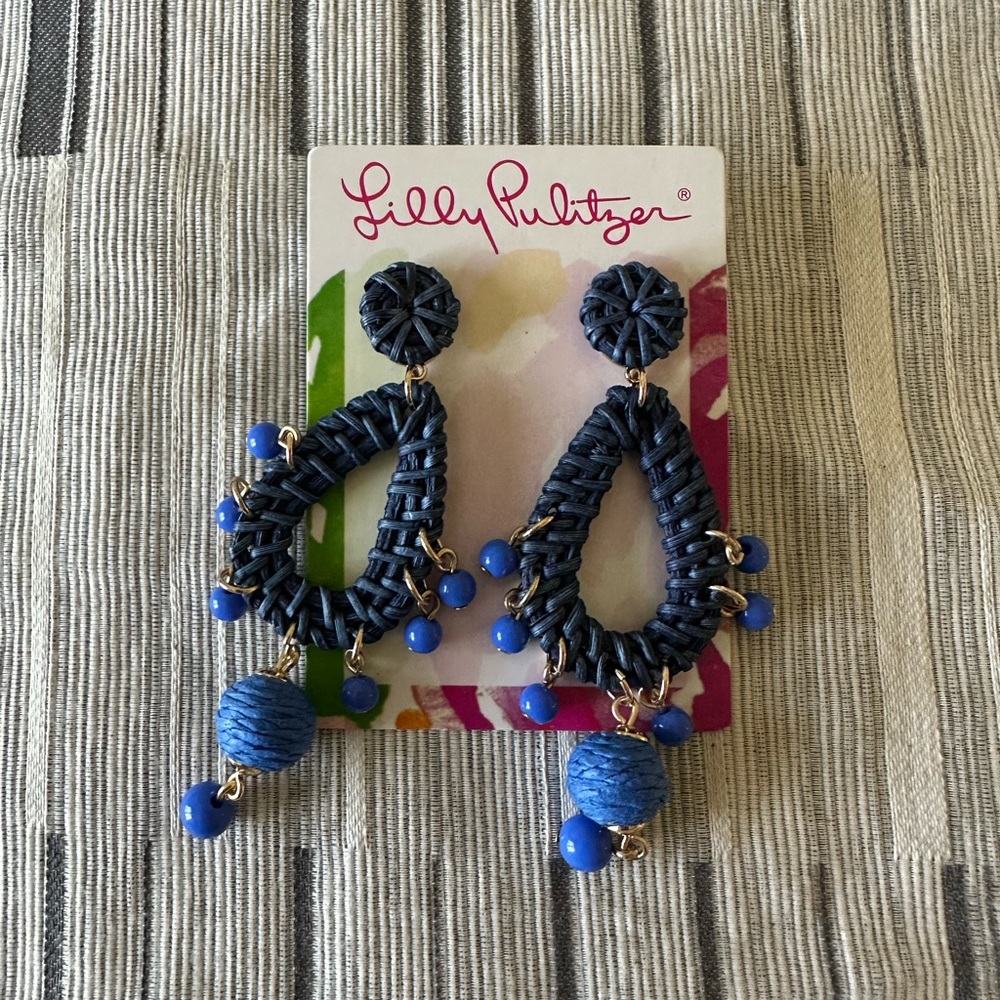 Lilly Pulitzer GWP Raffia Earrings